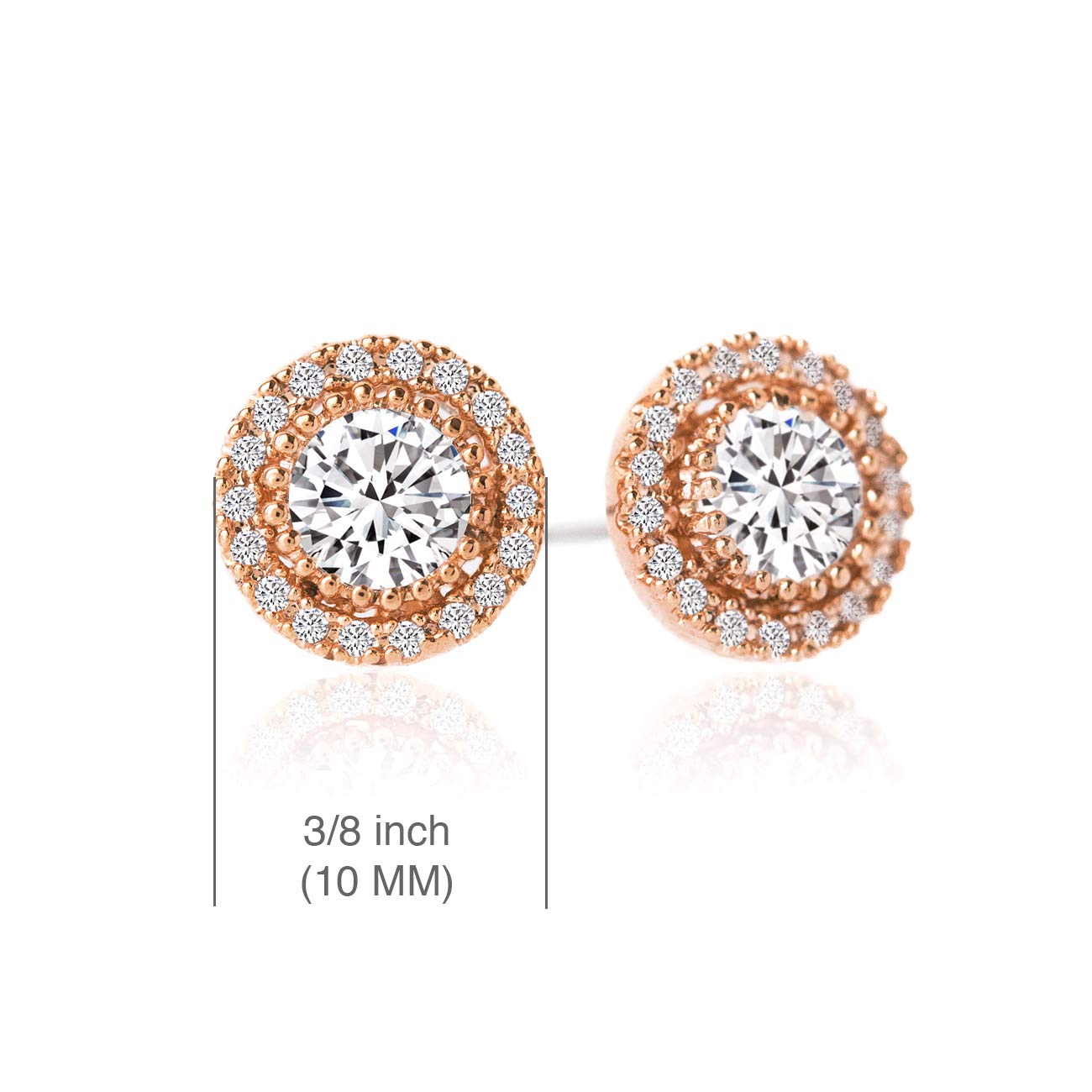 A+O Bridesmaid Gift, Crystal Stud Post or Clip-on Earrings in Silver, Gold, Rose Gold - Image 4