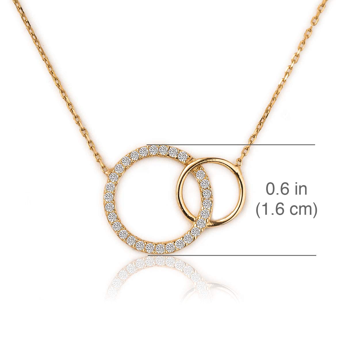 A+O Gift for Mom, Mother Gift Interlocking Circle Bracelet in Sterling Silver, Rose Gold, Gold Vermeil - Image 4