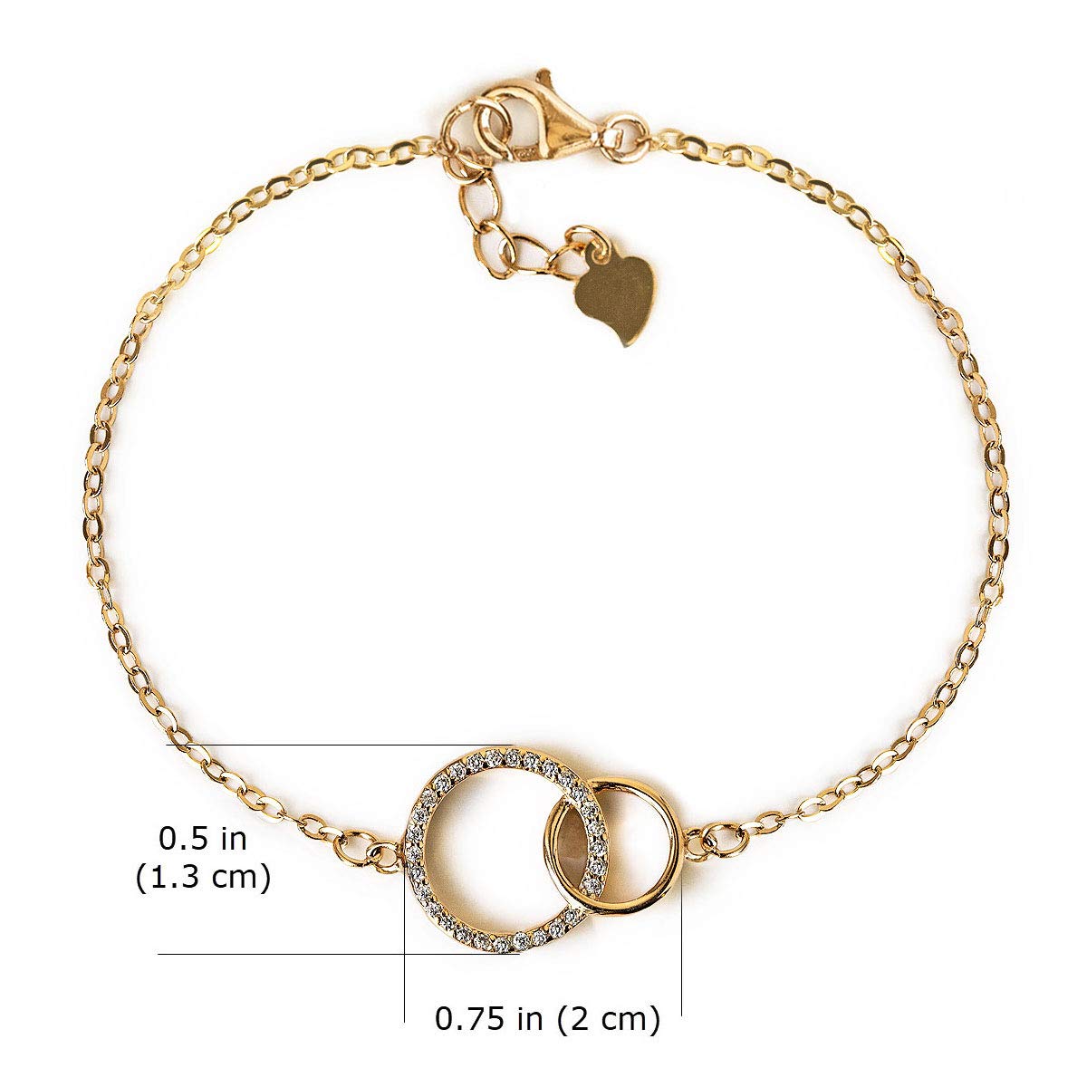 A+O Friendship Necklace Interlocking Circle Necklace or Bracelet in Gold, Rose Gold, Sterling Silver - Image 6
