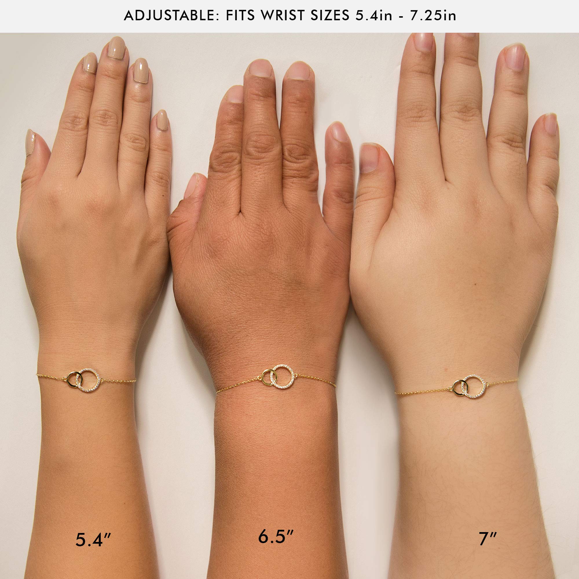 A+O Friendship Necklace Interlocking Circle Necklace or Bracelet in Gold, Rose Gold, Sterling Silver - Image 5