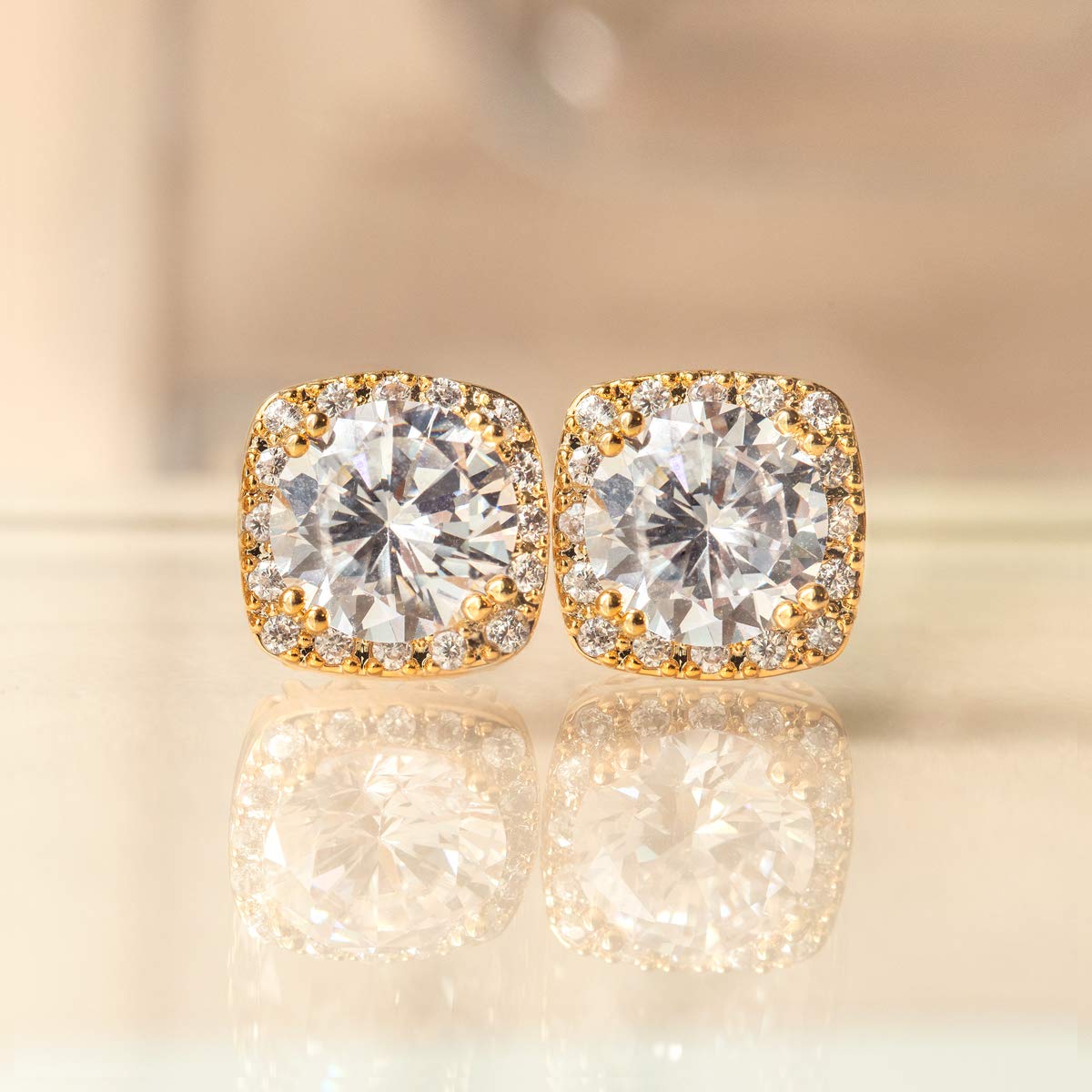 A+O Wedding Bridesmaid Gift, Crystal Stud Earrings in Silver, Rose Gold or Gold - Image 5