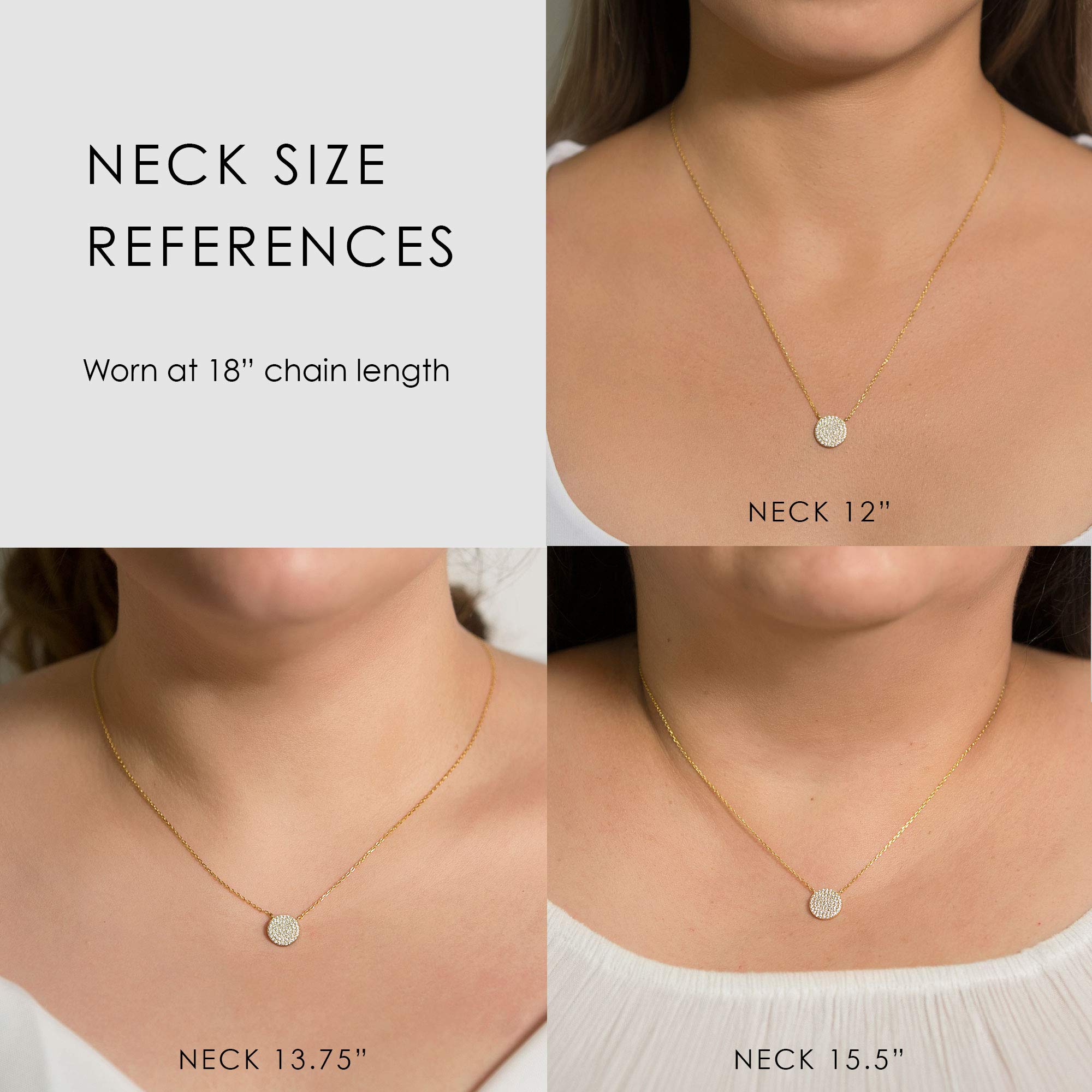 A+O Wedding Bridesmaid Gift - Disk Pendant Necklace in 14K Gold, Rose Gold or Sterling Silver - Image 5