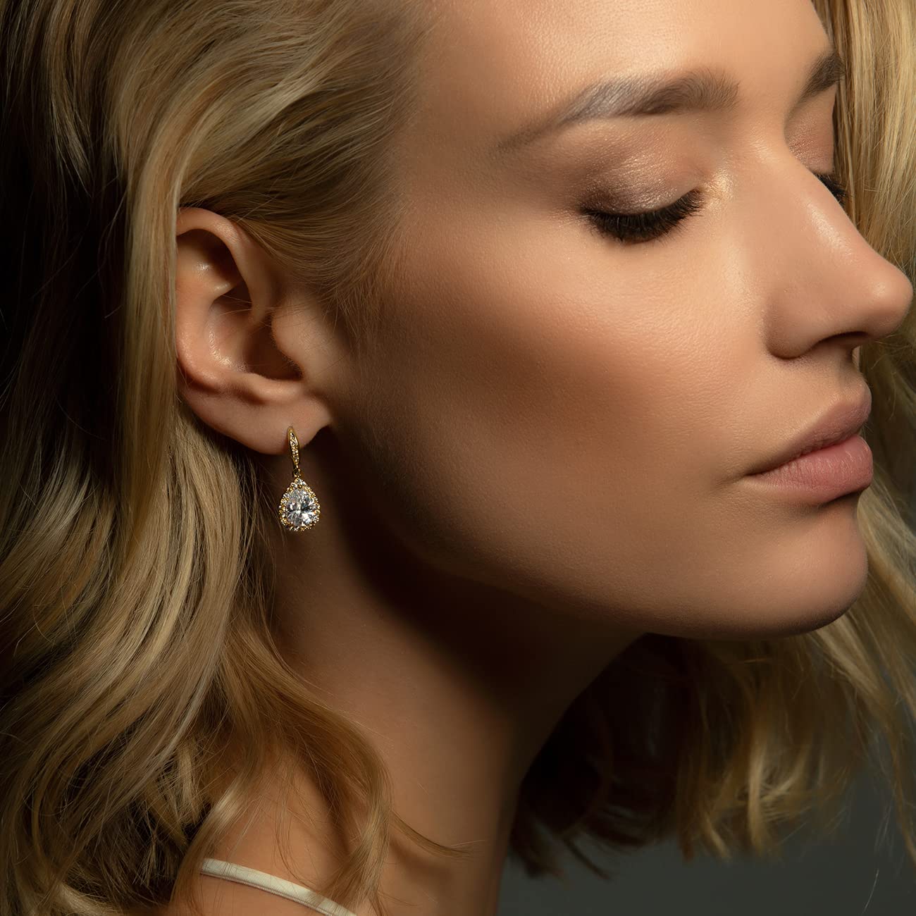 A+O Wedding Bridesmaids Gift Drop Dangle Earrings or Jewelry set in Silver, Yellow Gold, Rose Gold - Image 6